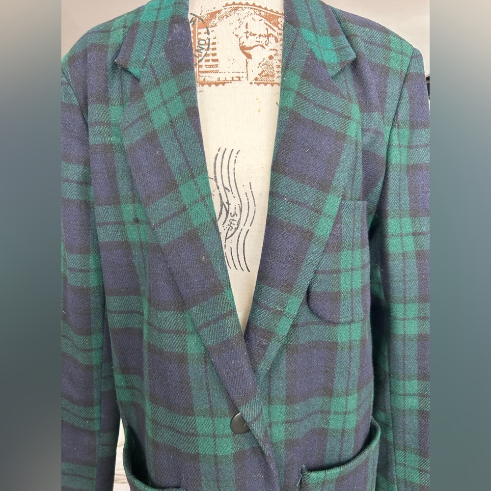 Donny Brook Women’s Vintage Wool Tartan Plaid Blazer size 10 - Picture 2 of 10
